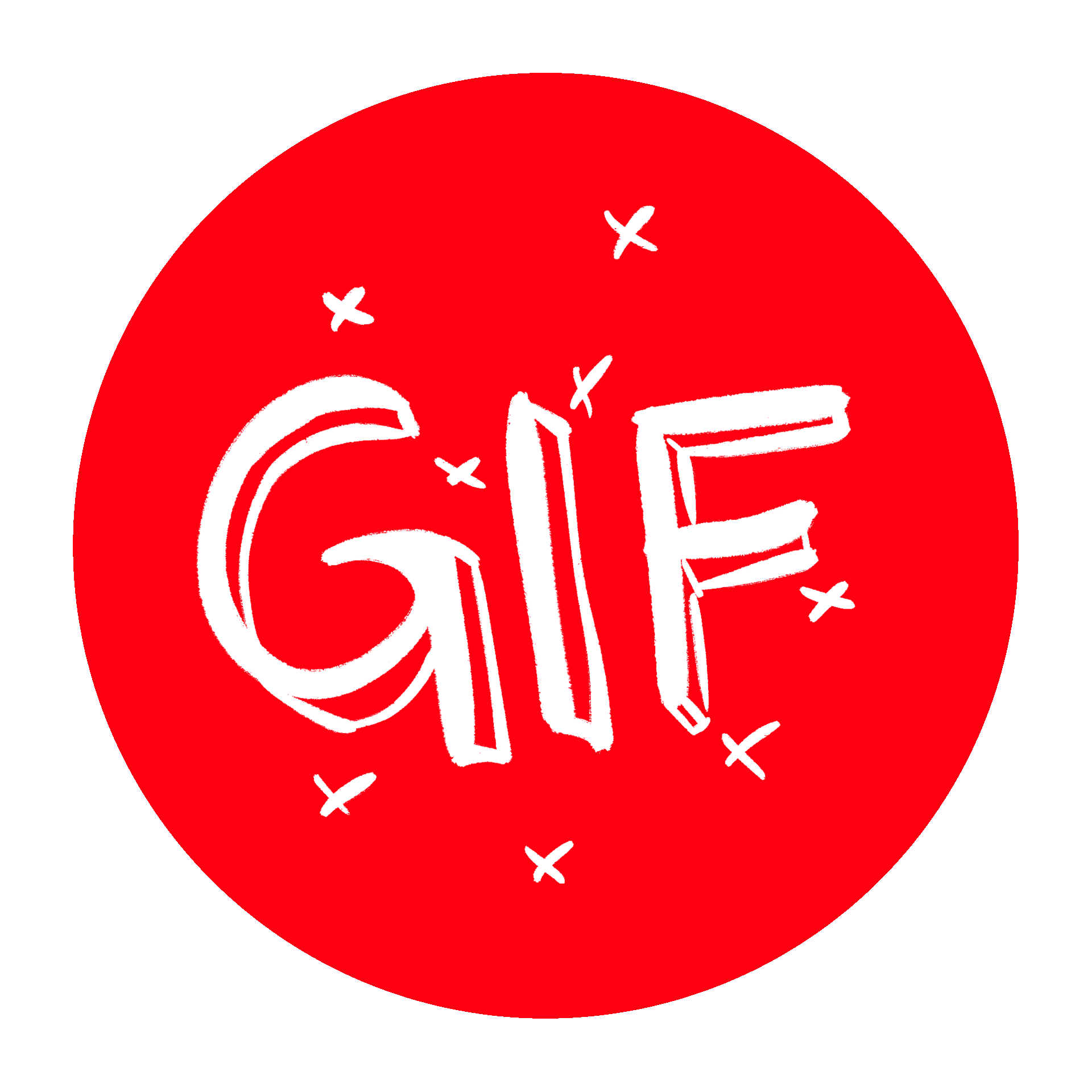 Rot weisses Icon mit Schrift "GIF"