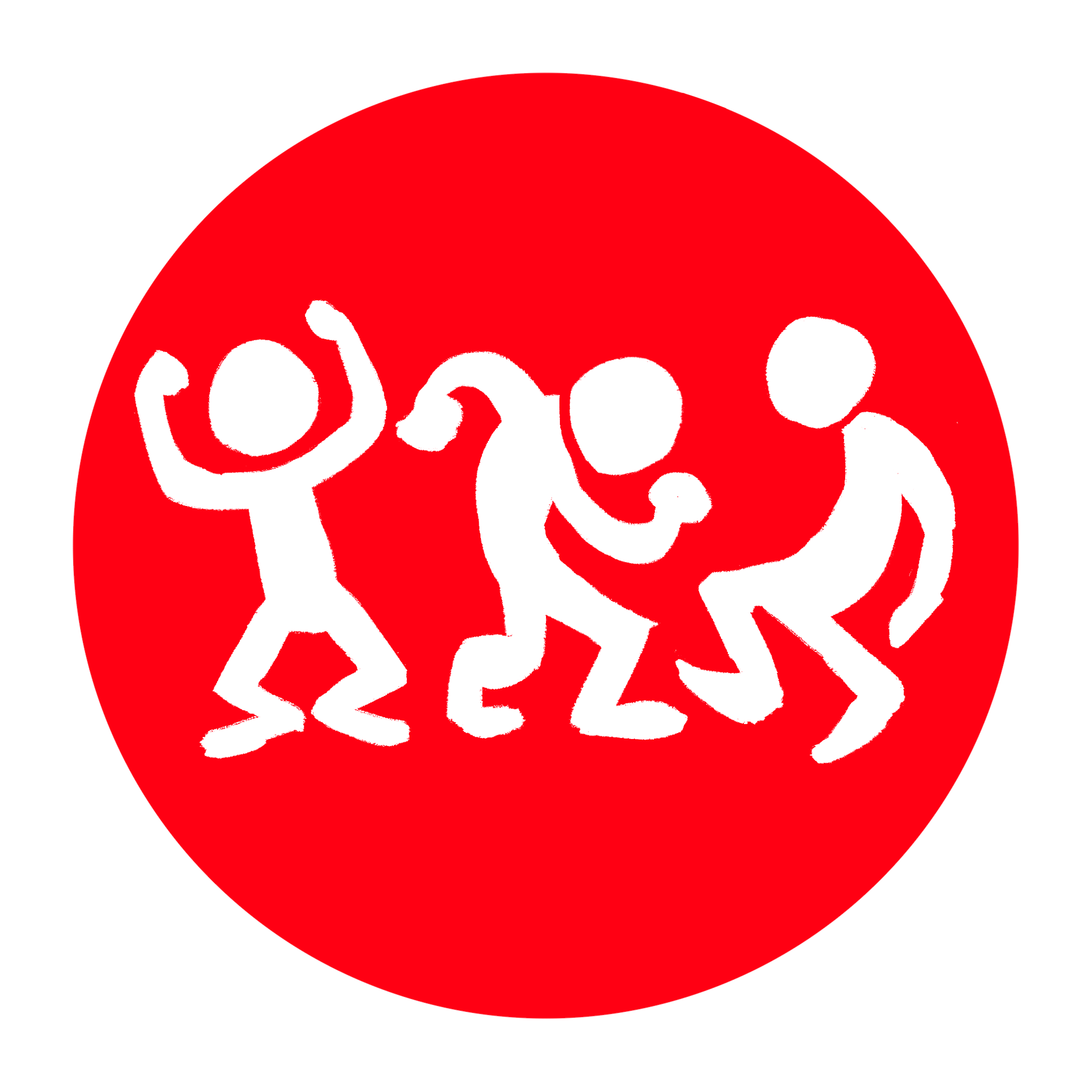 Weiss-rotes Icon mit Figuren