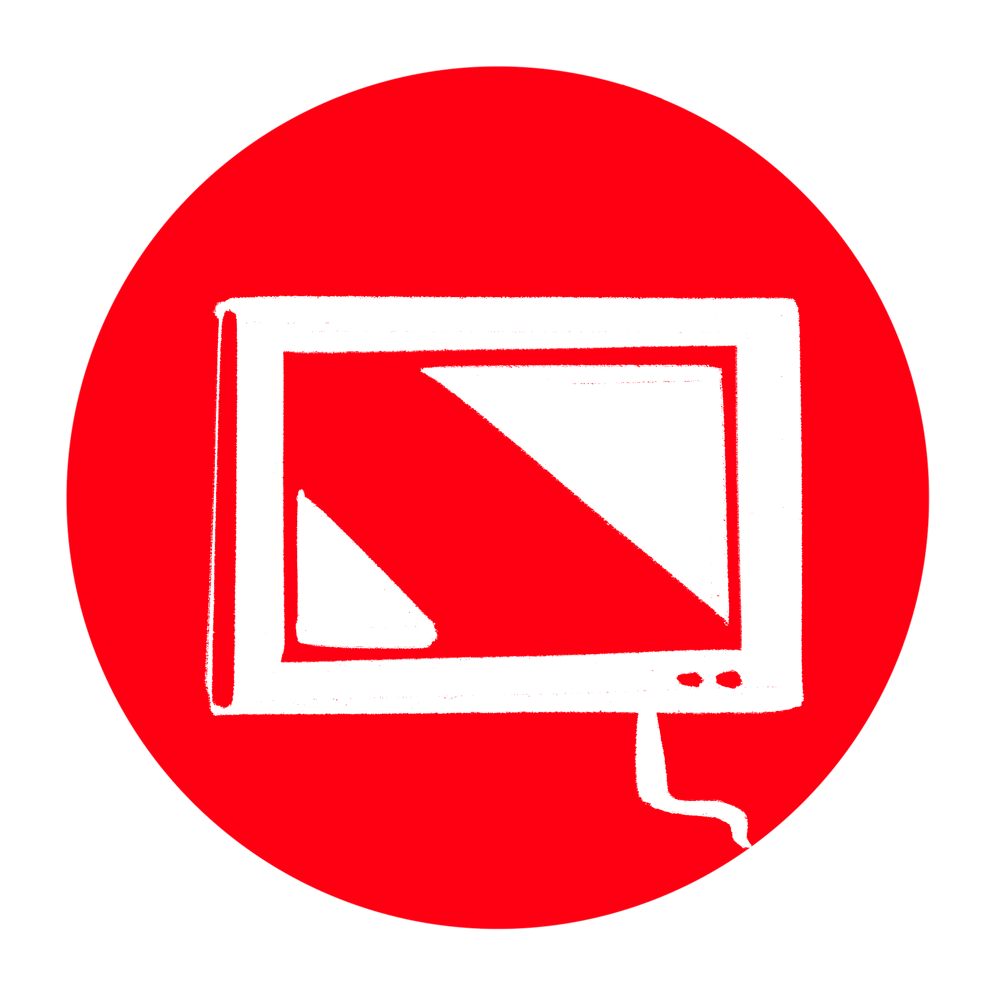 Rot-weisses Icon mit Monitor.